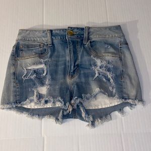American Eagle Super Stretch Women’s Size 6 Distressed Blue Jean Shorts
